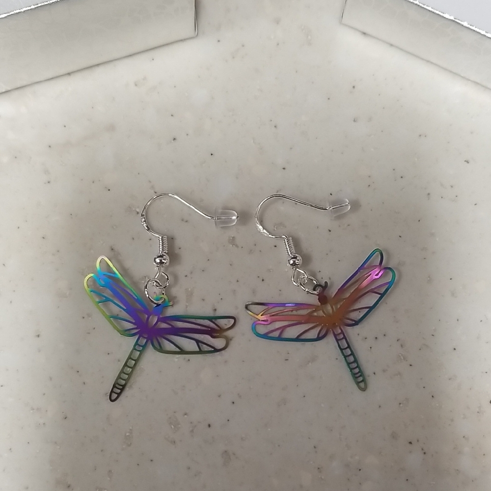 Handmade Colorful Dragonfly Earrings